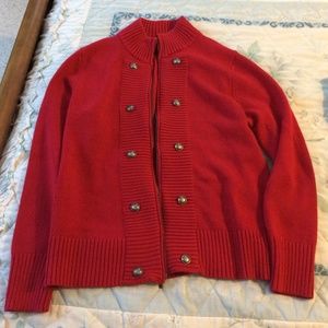 🔥Host Pick: Women’s Red Zipper Sweater Jacket Northern Reflections Cozy Classic